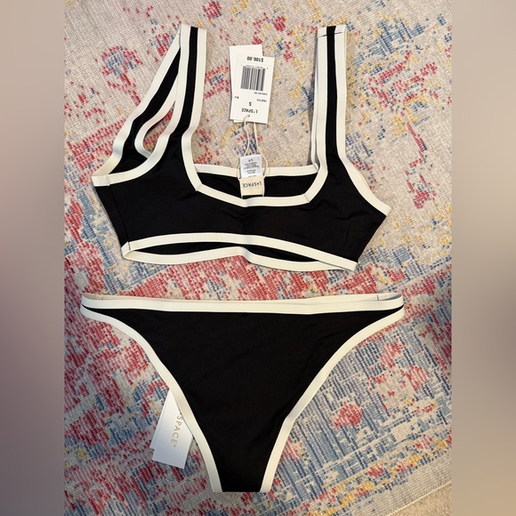 NWT L Space Black and White Bikini Set - Picture 3 of 7